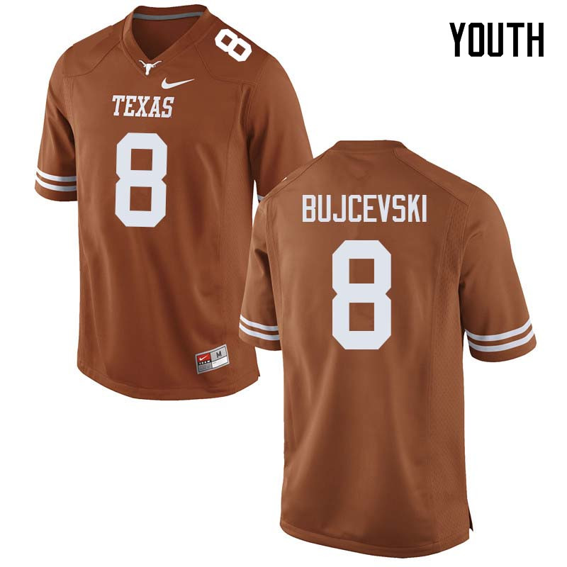 Youth #8 Ryan Bujcevski Texas Longhorns College Football Jerseys Sale-Orange